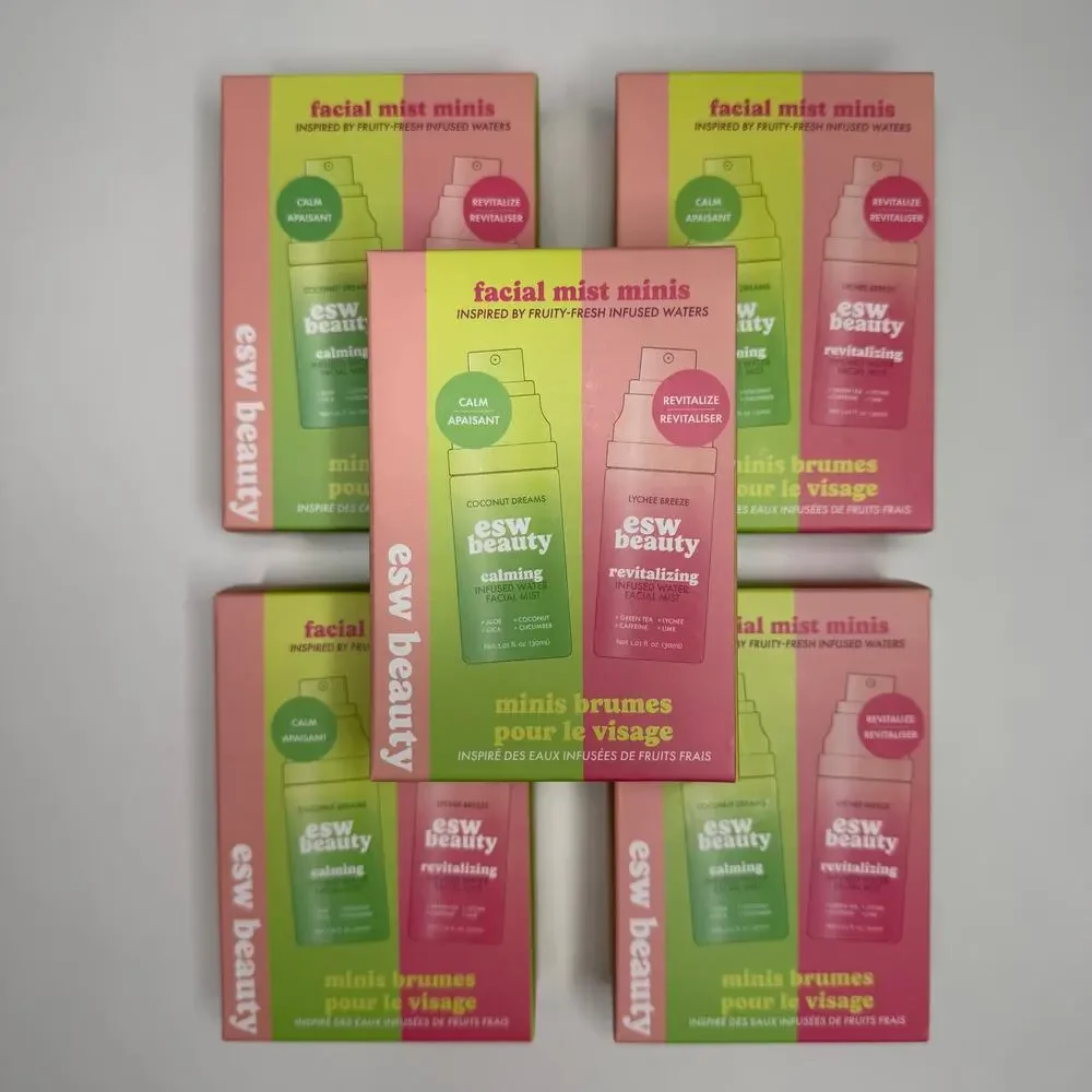 SET OF 5! — ESW Beauty Facial Mist Mini Duo Kit — Lychee Breeze + Coconut Dreams